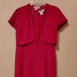 Euc Cold water creek  sequin blazer red dress size 6p